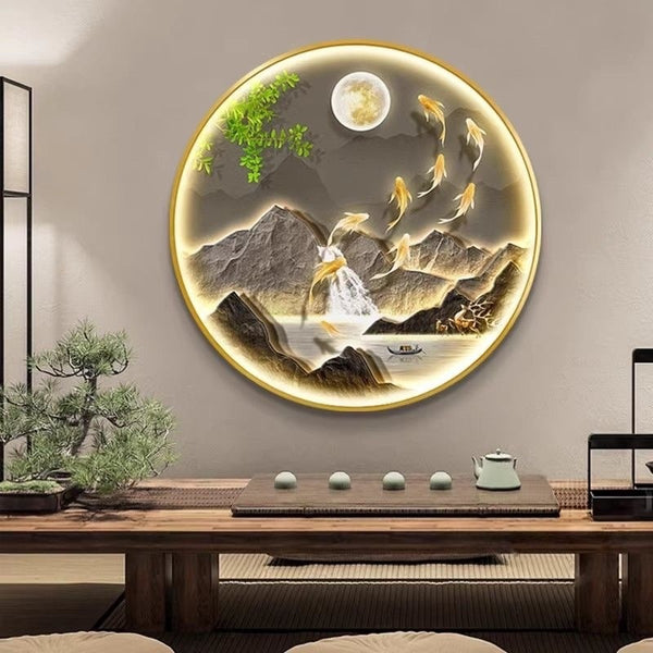 Hanging Paintings On Circular Corridor Walls