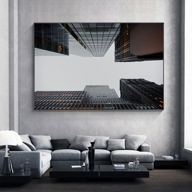 Modern Canvas Painting City Industrial Huge Building Extended Space
